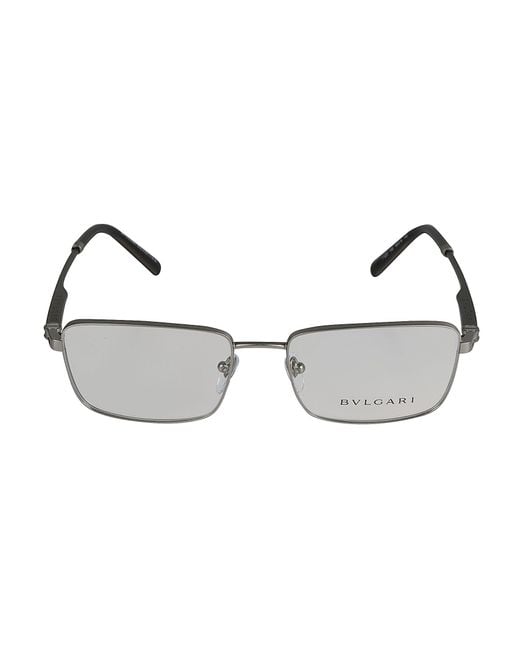 BVLGARI Metallic Metal Rim Square Lens Glasses for men
