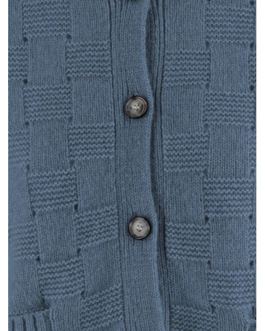 Allude Blue Cardigan Cashmere And Silk