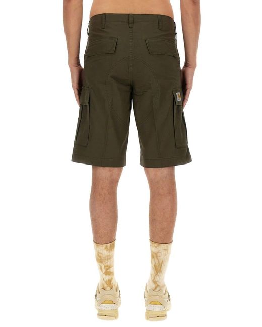 Carhartt Green Cotton Bermuda Shorts for men