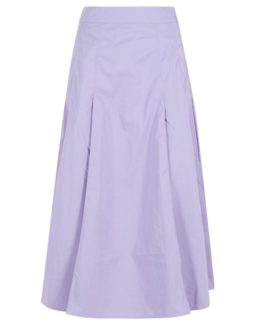 Essentiel Antwerp Purple Jaelyn Deep Pleat Midi-Skirt