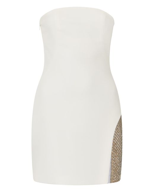The Attico White Sleeveless Dress Heart-Shaped Neckline Polyester