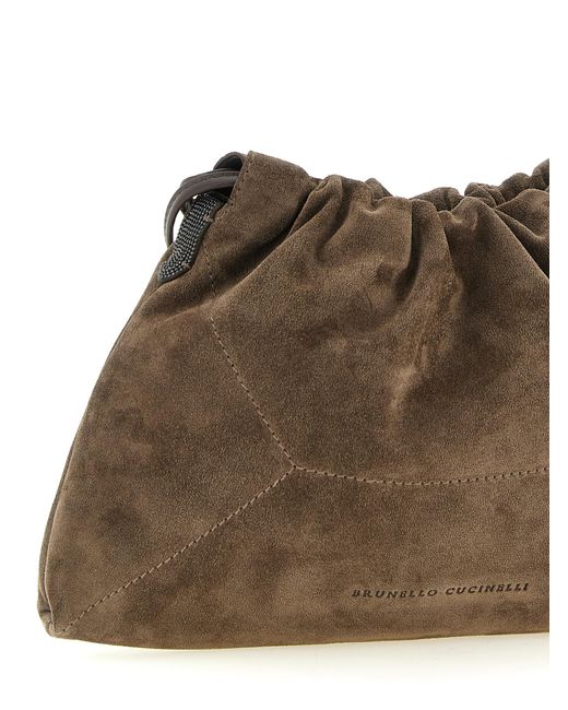 Brunello Cucinelli Brown Calfskin Clutch Bag