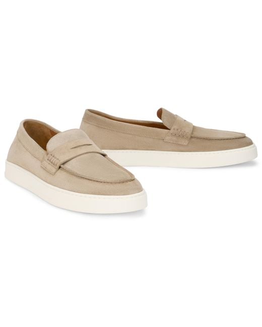 Doucal's Multicolor Slip-On Moccasins Suede Calfskin Loafers for men