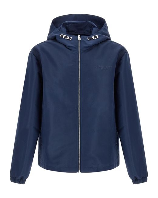 Givenchy Blue Hood Jackets for men