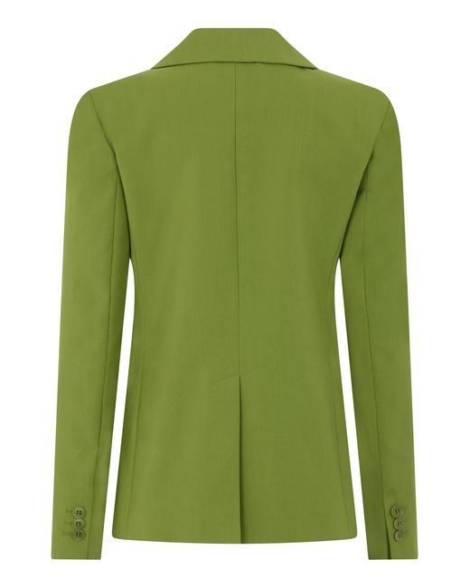 Weekend by Maxmara Green Single-Breasted Jacket Virgin Wool Blazers