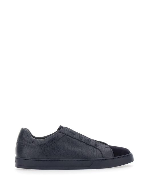 Doucal's Blue Sneakers Spencer Calfskin Trainers for men