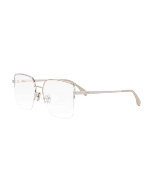 Fendi Metallic Eyeglasses Square Semi Rim, Frame And Clear Demo Lens Fe50091U028