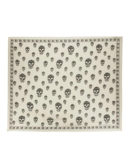 McQueen Metallic Alexander Mcqueen Skull Scarf for men