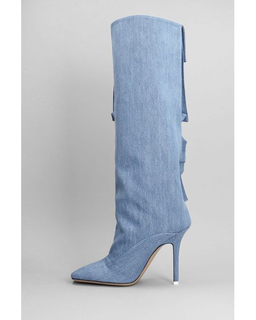 The Attico Blue Sienna High Heels Boots