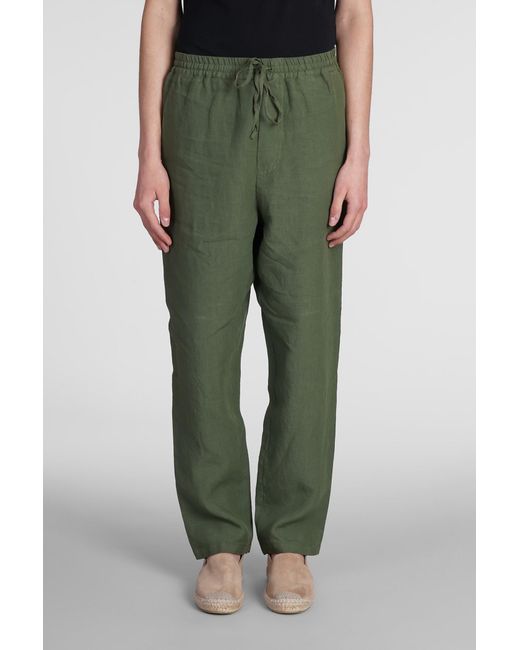 120% Lino Pants In Green Linen for men