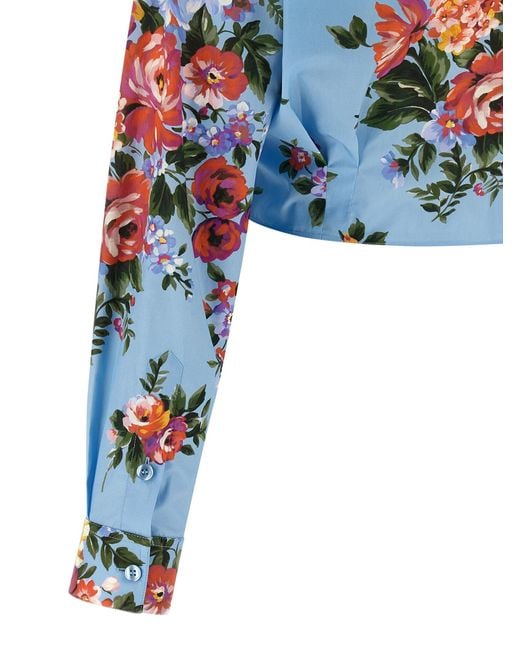 Dolce & Gabbana Blue Mazzo Di Fiori Shirt