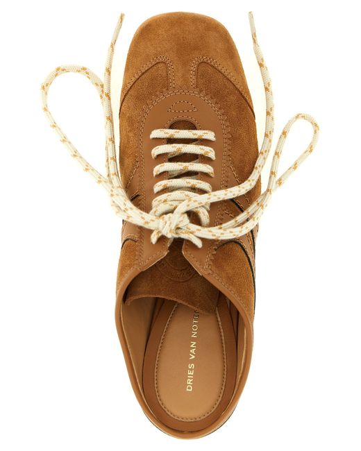 Dries Van Noten Brown Heeled Suede Sneakers