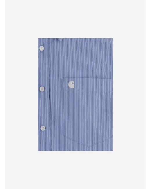 Carhartt Blue Shirt Cotton Poplin for men