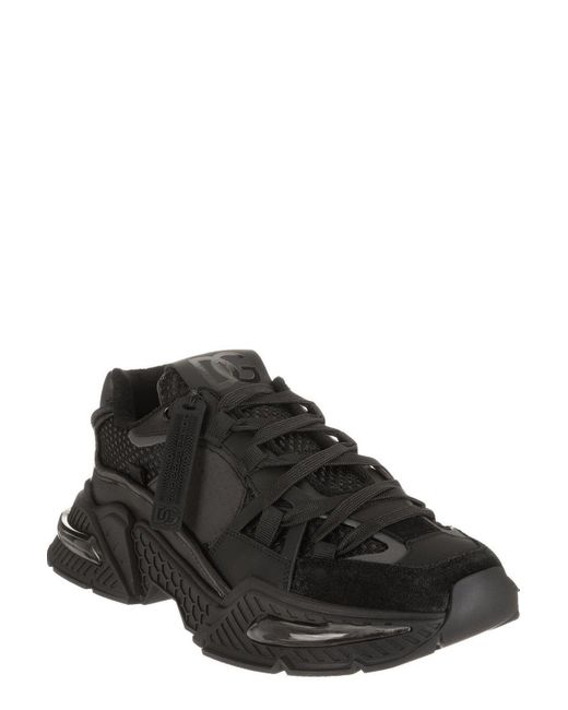 Dolce & Gabbana Black Airmaster Suede, Leather And Shell Low-top Trainers for men