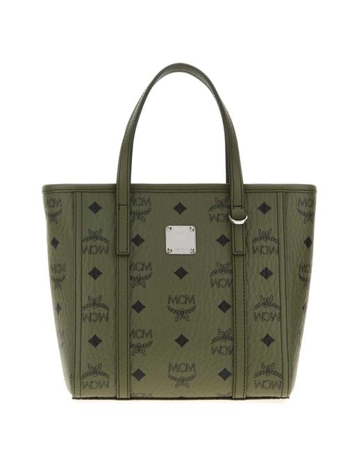 MCM Green Printed Canvas Toni Handbag