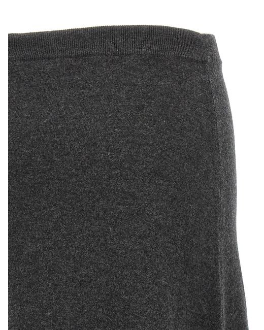 Balenciaga Gray Maxi Wool Skirt