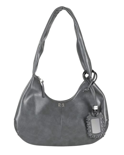 Ganni Gray Bou Bag Hobo Medium