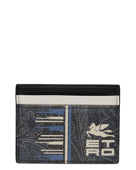Etro Gray Faux Leather Card Holder