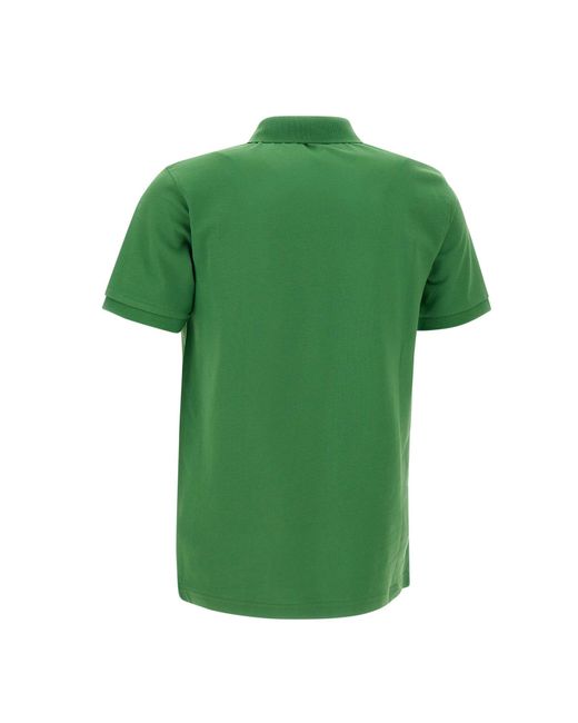 Sun 68 Green Solid Piquet Cotton Polo Shirt for men