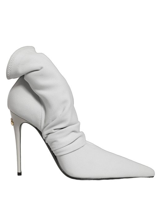 Dolce & Gabbana Gray Stretch Socks Heels Ankle Boots Shoes Viscose Nylon Elastane