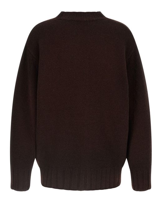 The Attico Brown Logo Embroidery Sweater