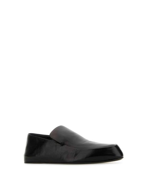 Jil Sander Black Leather Tripon Loafers