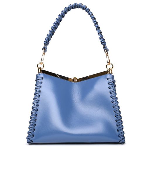 Etro Blue Small Vela Leather Bag