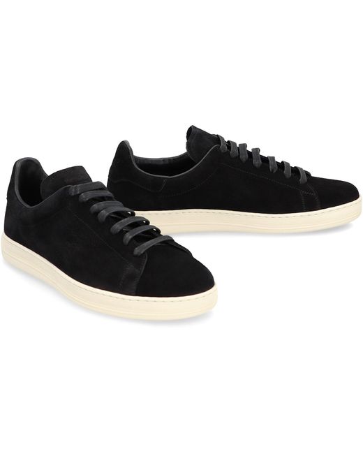 Tom Ford Black Warwick Suede Sneakers For for men