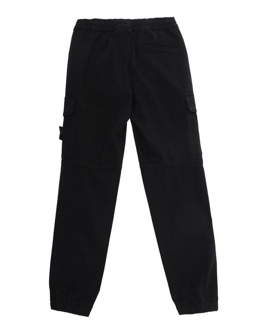 Stone Island Black Boys Trousers Cotton for men
