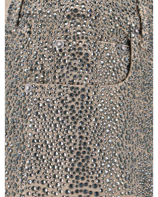 Golden Goose Deluxe Brand Gray Straight-Leg Jeans With Rhinestones