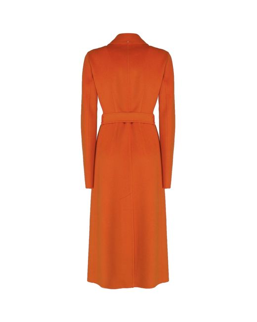 Max Mara Orange Long Wrap Coat