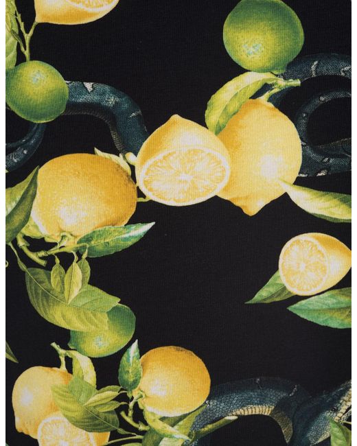 Roberto Cavalli Green T-Shirt With Lemons Print