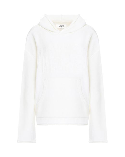 MM6 by Maison Martin Margiela White Knitted Hoodie for men