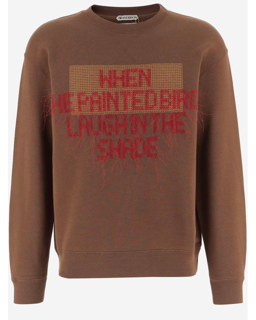 J.W. Anderson Brown Sweatshirt Embroidered Cotton Sweatshirts for men