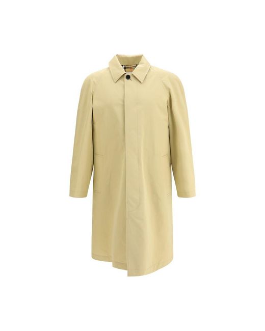 Burberry Yellow Beige Cotton Trench Coat for men