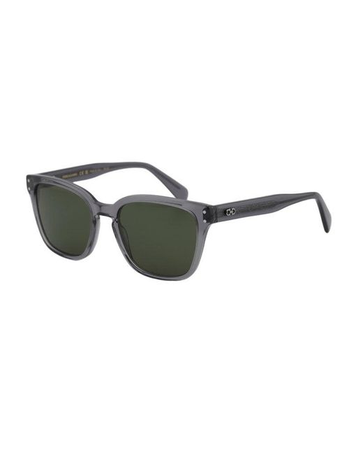 Ferragamo Green Sunglasses Square Full Rim, Transparent Frame And Lens Sf1040Scp020 for men