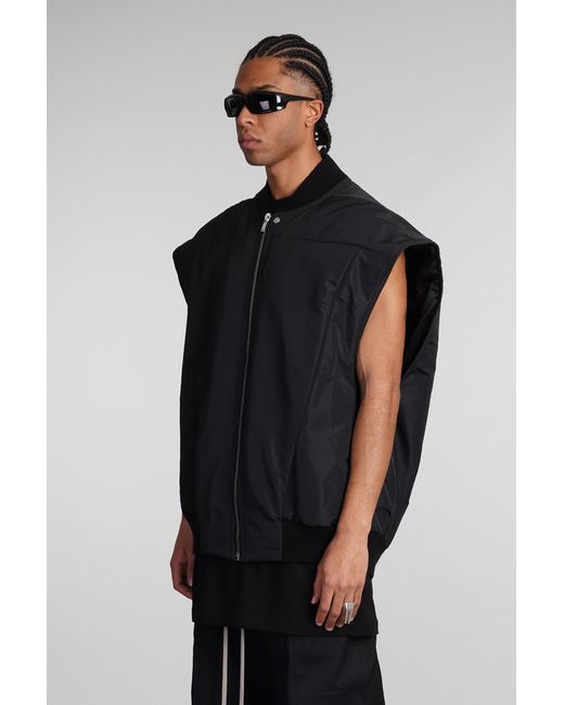 Rick Owens Jumbo Flight Vest Casual Jacket In Black Polyester for men