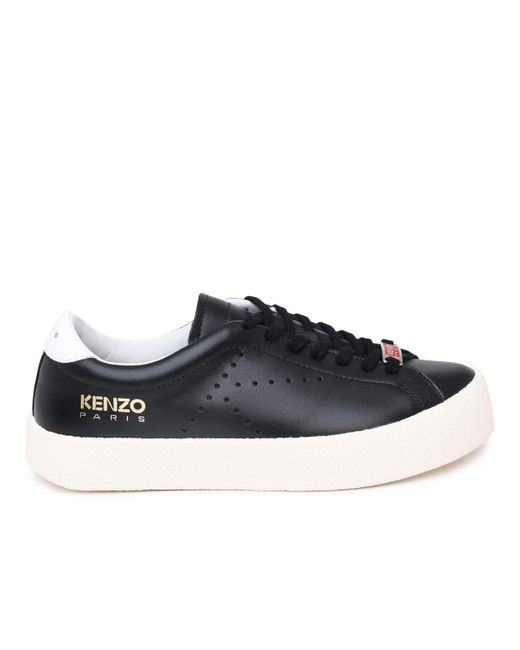 KENZO Black Leather Sneakers