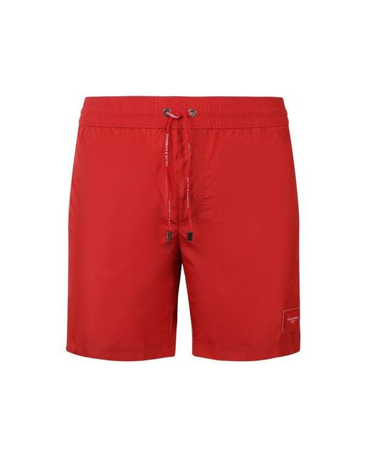 Dolce & Gabbana Red Medium Boxer With Logo Plate for men