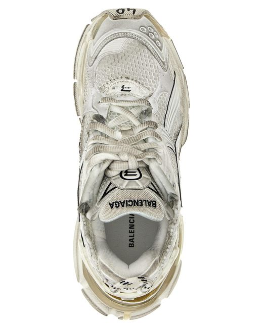 Balenciaga White Runner Panelled Mesh Sneakers for men