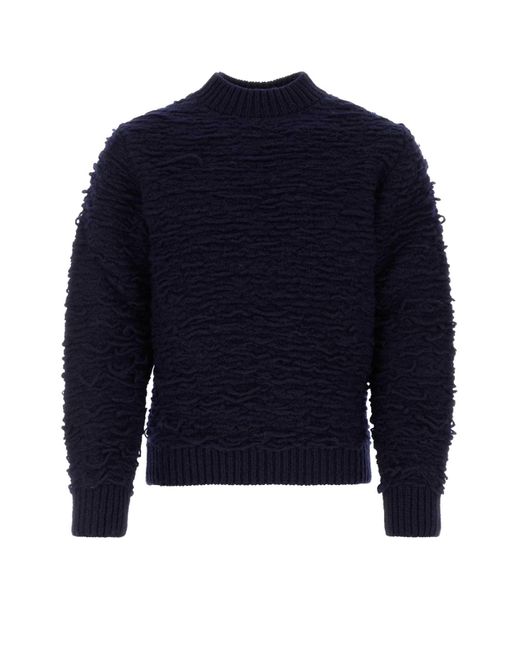 Dries Van Noten Blue Wool Sweater for men