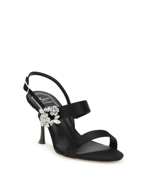 Roger Vivier Black Sandals Bouquet Silk