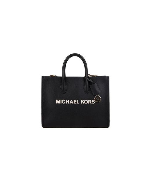 Michael Kors Black Tote Bag Leather Tote-Bags