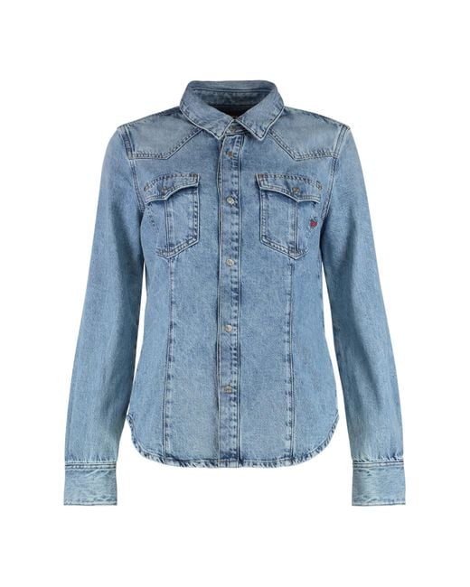 DIESEL Blue De-Waves Shirt Cotton