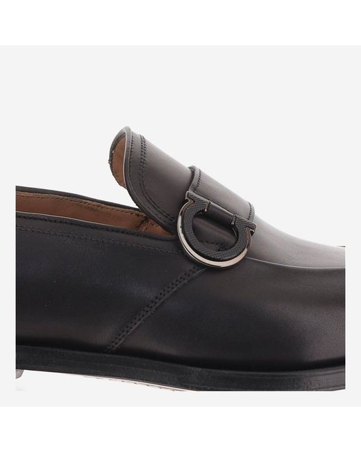 Ferragamo Black Leather Loafers Calf for men