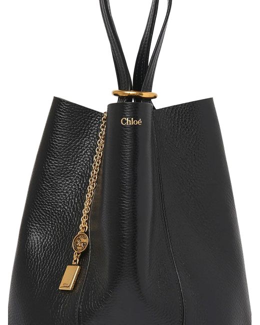 Chloé Black Spin Leather Shoulder Bag