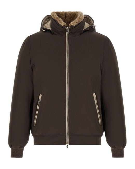 Brunello Cucinelli Black Polyamide Full-Length Jacket Clothing for men