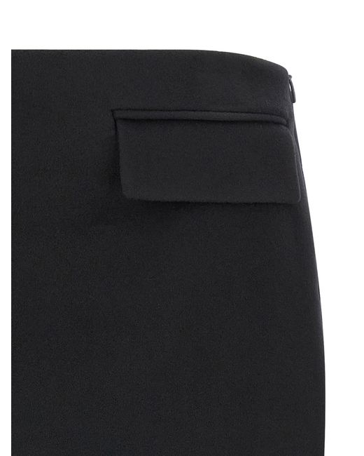 Ferragamo Black Cashmere Wool Skirt