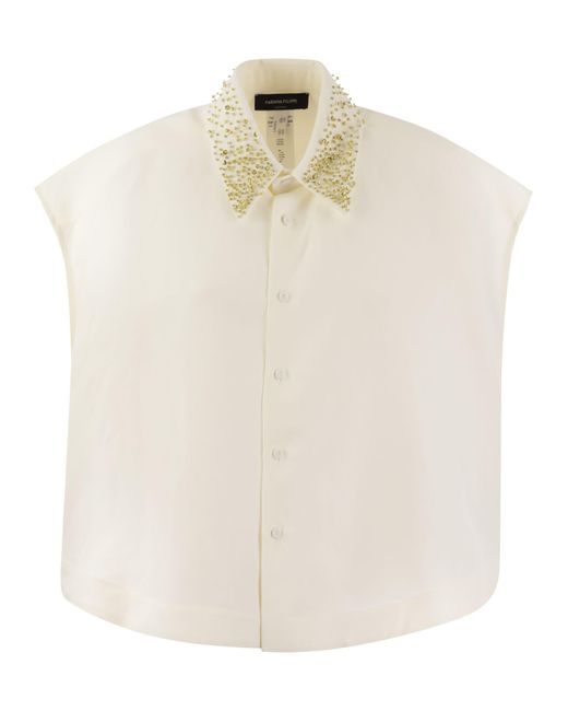 Fabiana Filippi White Fluid Linen And Viscose Shirt