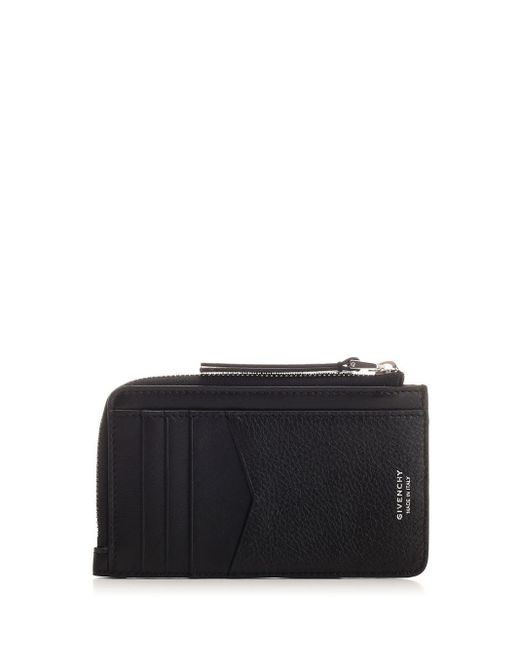 Givenchy Black Voyou Zipped Leather Card Holder